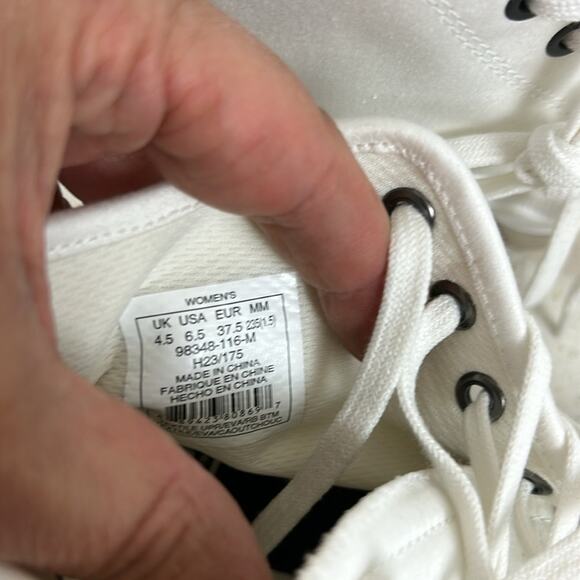 Palladium womens 6.5 white canvas lace up platform sneakers new combat causal - Picture 9 of 10